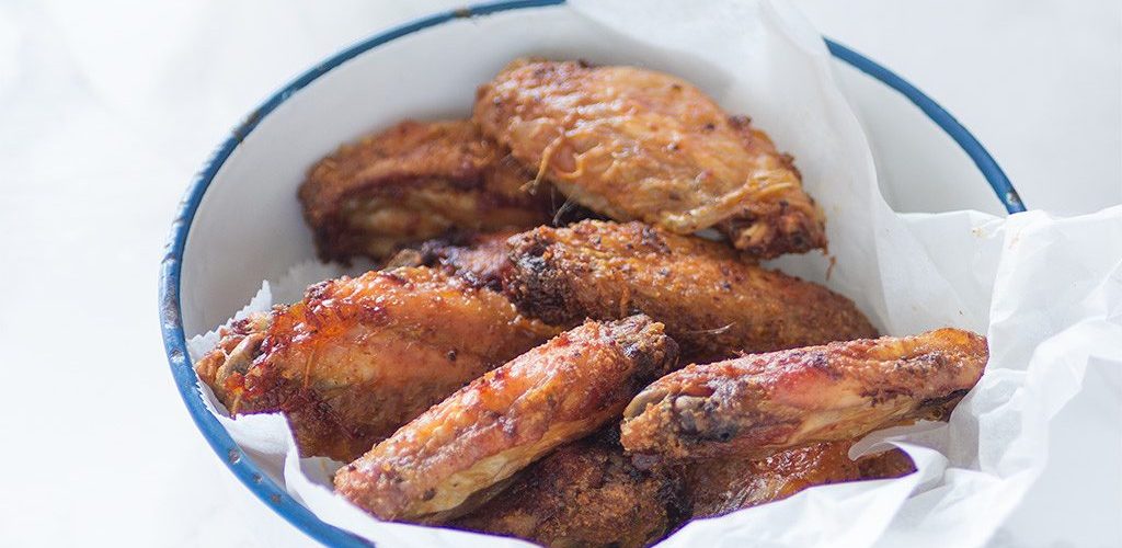 Buffalo-style baked chicken wings