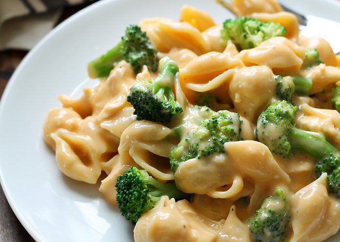 CHICKEN AND BROCCOLI SHELLS AND CHEESE