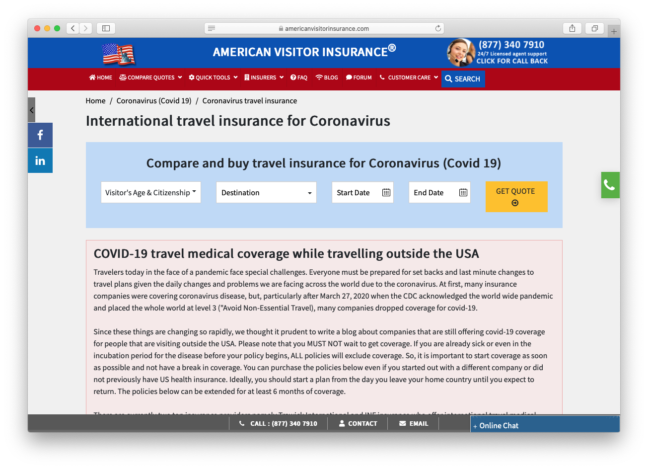 COVID 19 Travel Medical Coverage While Traveling Outside The USA   Screen Shot 2020 06 11 At 4.16.32 PM 