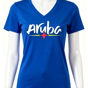 Aruba Brand Royal Blue V-Neck T-Shirt