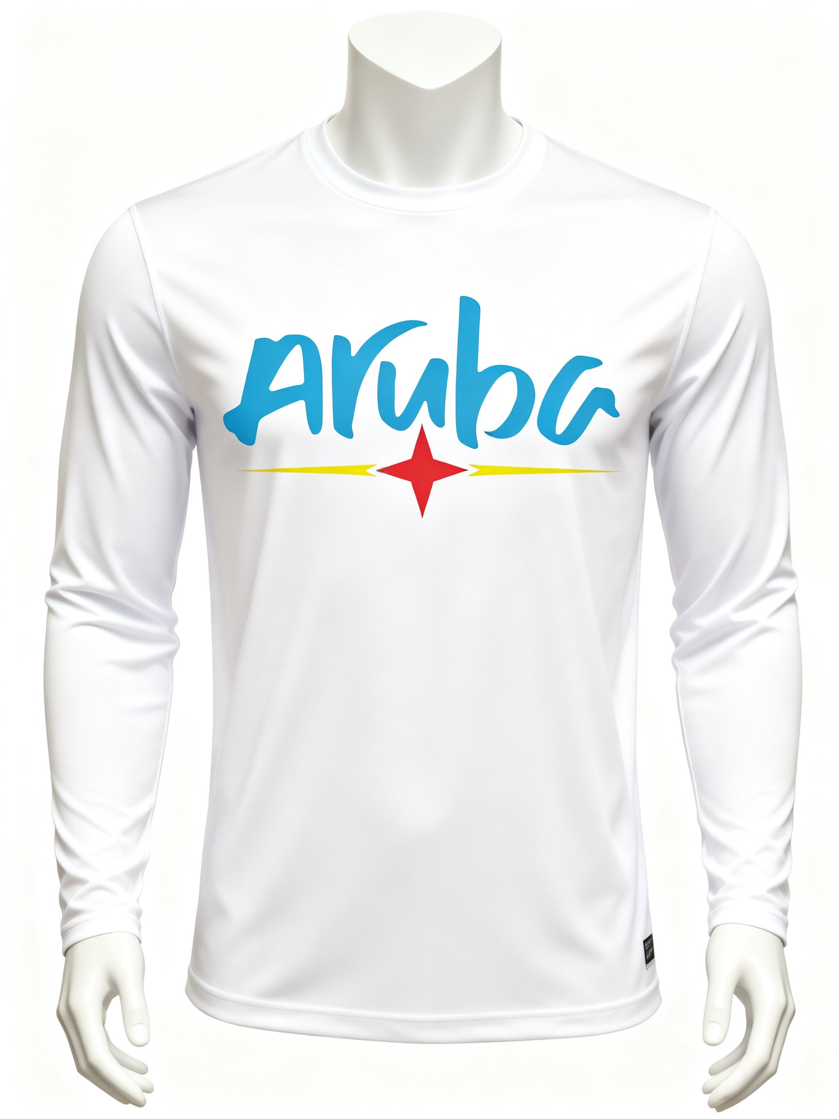 Aruba Brand White Long Sleeve Dry-Fit