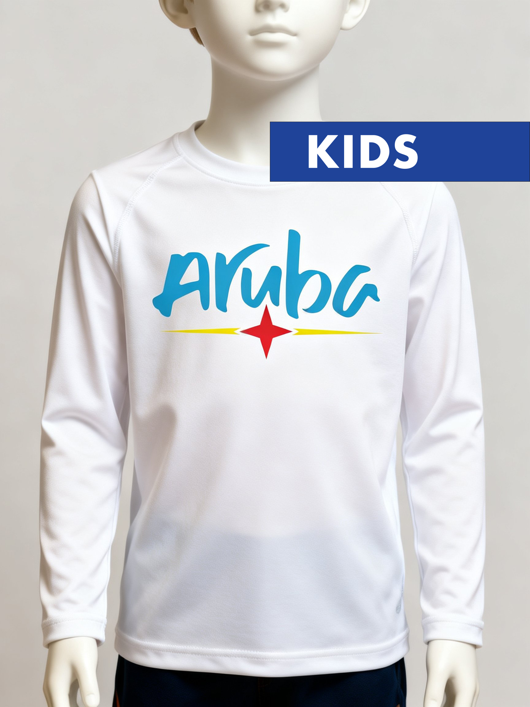 Kids - White Long Sleeve Dry-Fit